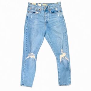 Levi’s Premium “Wedgie” Distressed Button Fly Blue Jeans